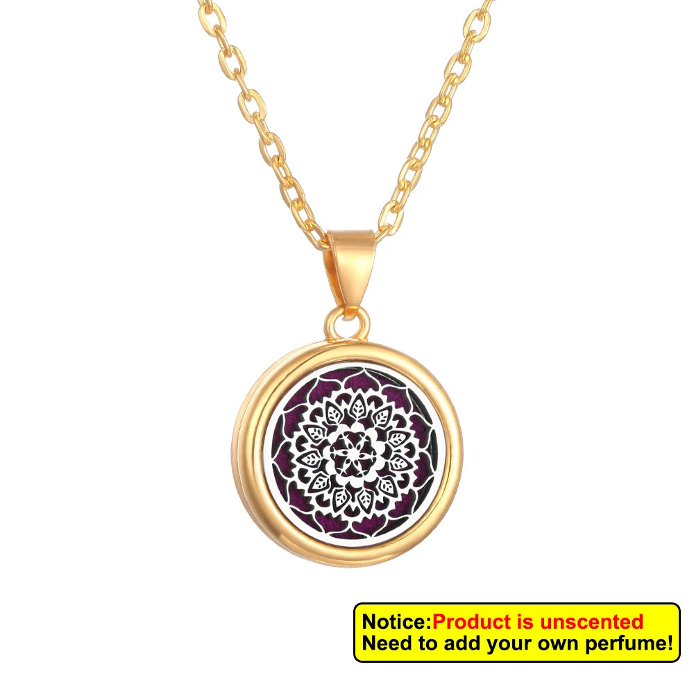 Aromatherapy diffuser collar featuring a Nueva flor árbol de la vida design from Corporación Turística, showcasing intricate floral and tree motifs.