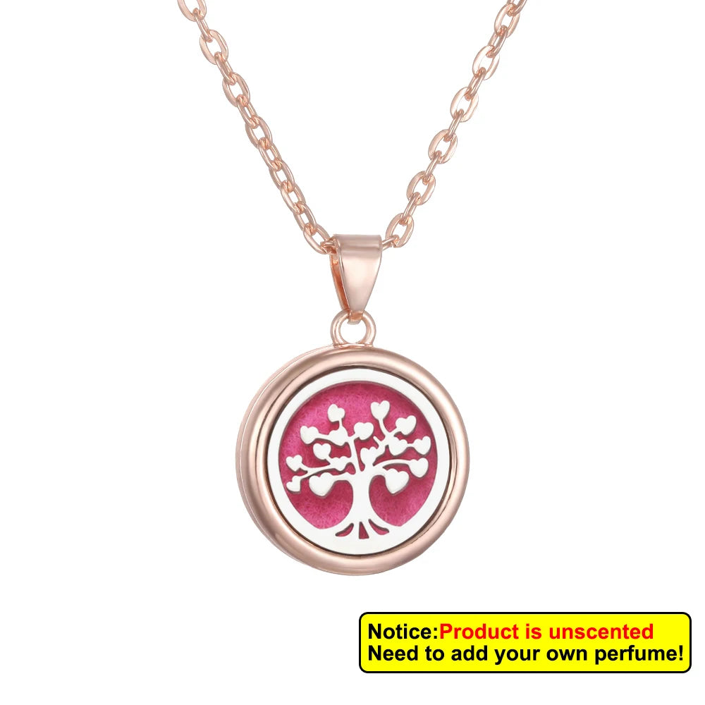 Aromatherapy diffuser collar with floral tree of life design by Corporación Turística, featuring intricate details and a stylish pendant.