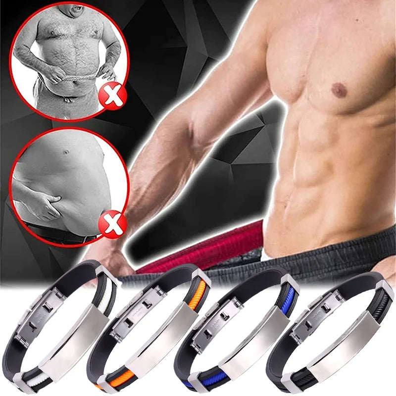 Magnetic lymphatic drainage detox bracelet from Corporación Turística, featuring black and silver design with embedded magnets.