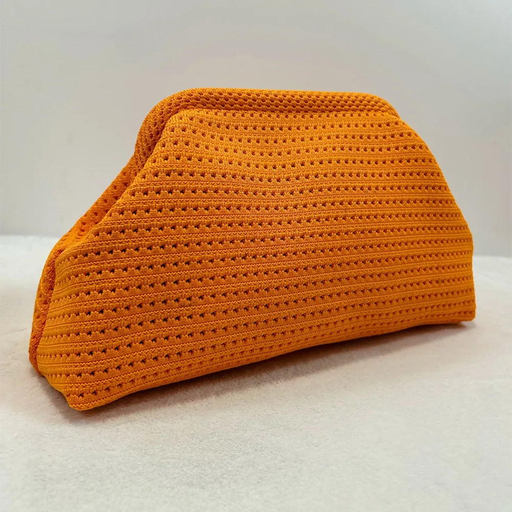 Yellow women's beach clutch bag with a smooth, solid color design by Corporación Turística, perfect for seaside outings.