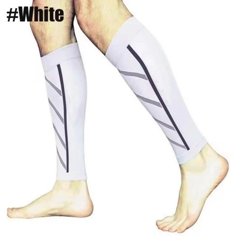 Nylon calf compression sleeves by Corporación Turística, one pair, breathable and snug-fitting for leg support and circulation.