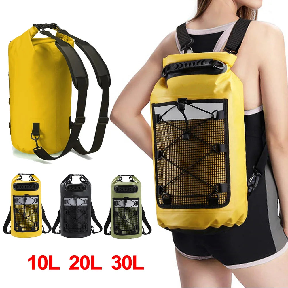 PVC swimming package with dry backpack for women, featuring a compact and waterproof design by Corporación Turística.