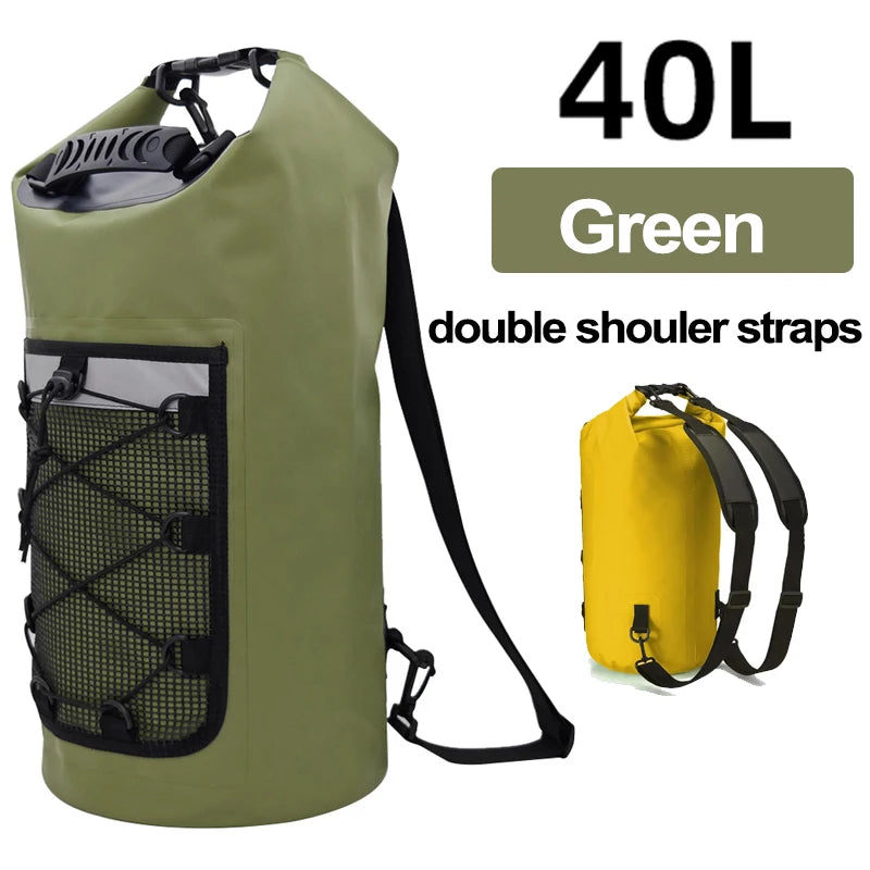 PVC swimming gear package with dry backpack for women, featuring a durable, waterproof design ideal for water activities.