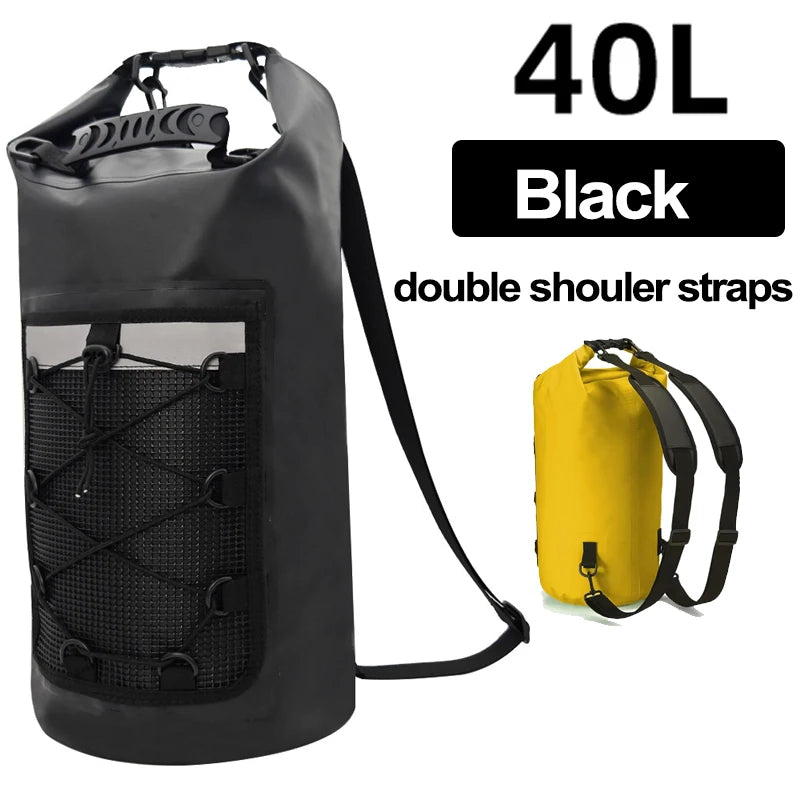 PVC swim package with dry backpack for women, featuring a waterproof design and spacious storage from Corporación Turística.