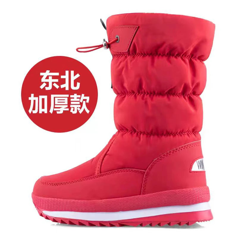 Grey women's snow boots from Corporación Turística, non-ski outdoor footwear designed for northeastern winter conditions.