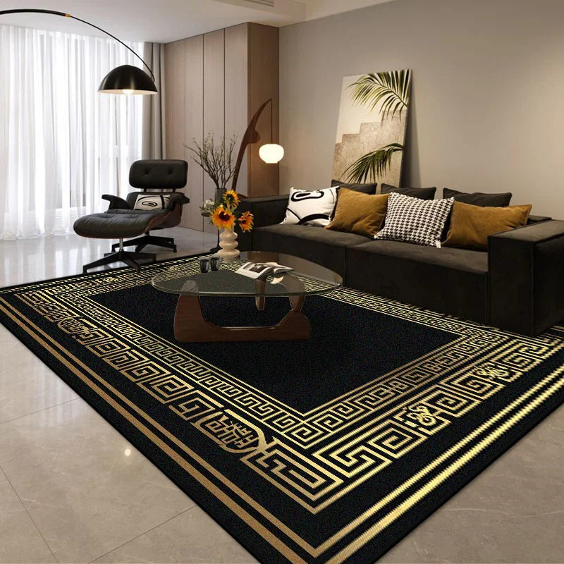 Modern luxury-style flannel rug by Corporación Turística, light decorative carpet in 3.9x5.2 ft size with soft texture.