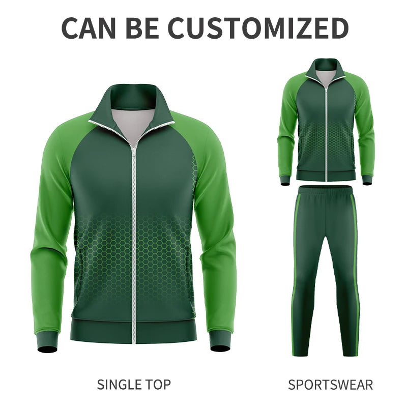 CRKE men's breathable sports tracksuit set, high-quality athletic clothing with jacket and pants, suitable for active wear.