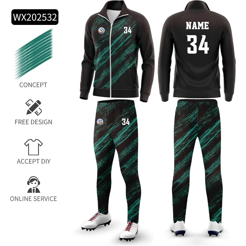 CRKE men's breathable sports tracksuit set, high-quality athletic clothing with jacket and pants, suitable for workout and active wear.