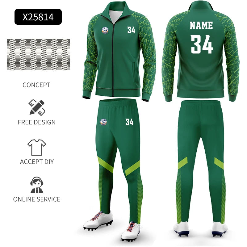 CRKE men's breathable sportswear set with jacket and pants, high-quality athletic clothing for active wear, in black and gray.