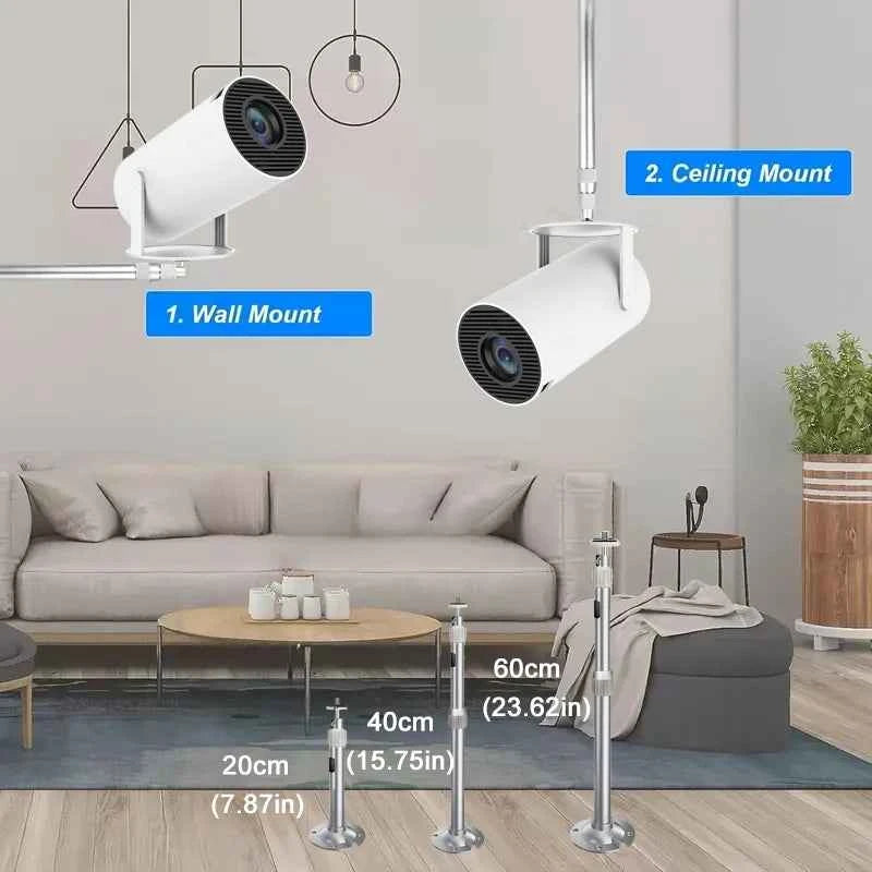 Metallic tripod for projector by DITONG, 20cm, 40cm, or 60cm height, with universal 1/4" support for stable projection setup.