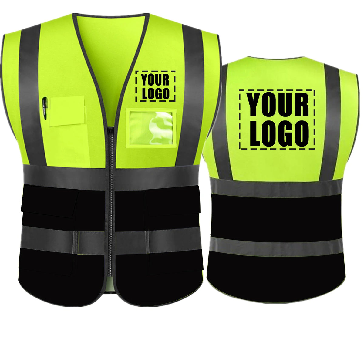 Personalized DOBYYUNZHEN high-visibility safety vest with red color, chest size 120cm, designed for work safety and visibility.