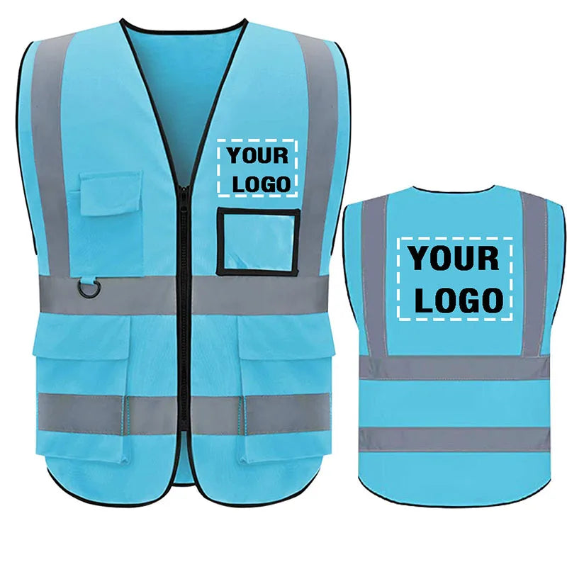 DOBYYUNZHEN high visibility personalized safety vest with red chest color, large fit, ideal for work safety and protection.