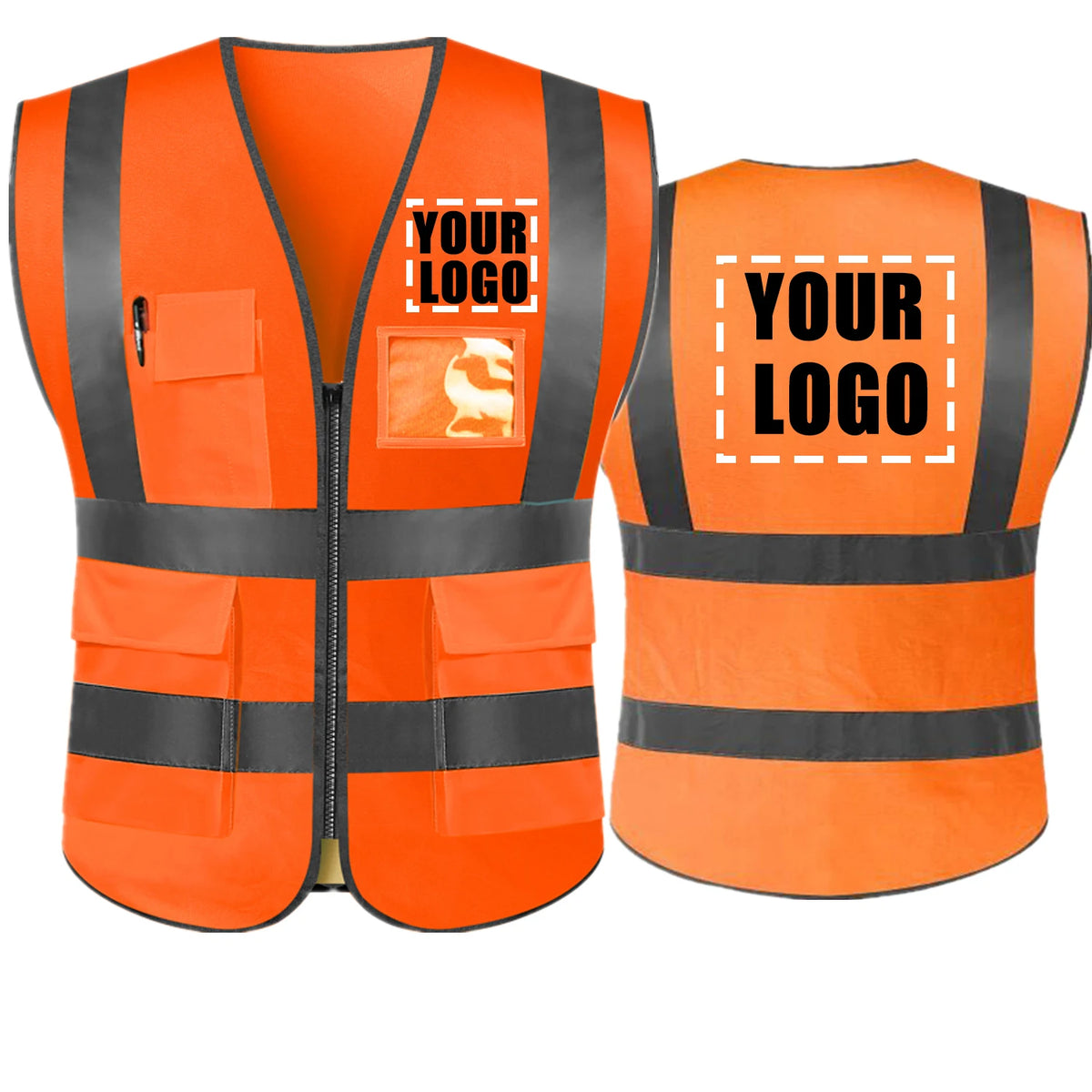 DOBYYUNZHEN high visibility personalized safety vest in red, with reflective strips, chest size 120cm, for work safety.