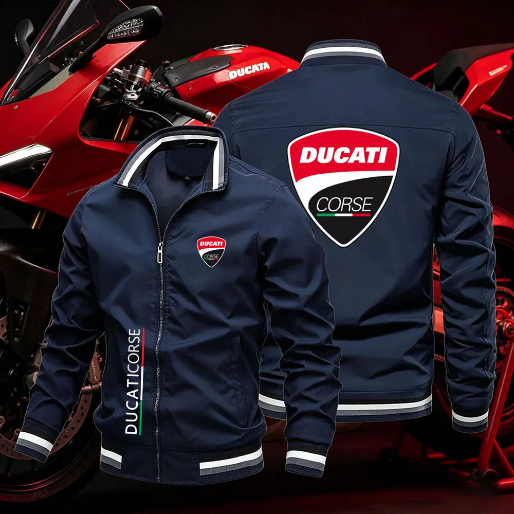 Ducati men's 2026 ultralight summer motorcycle jacket with sun protection, sporty design, and protective features.