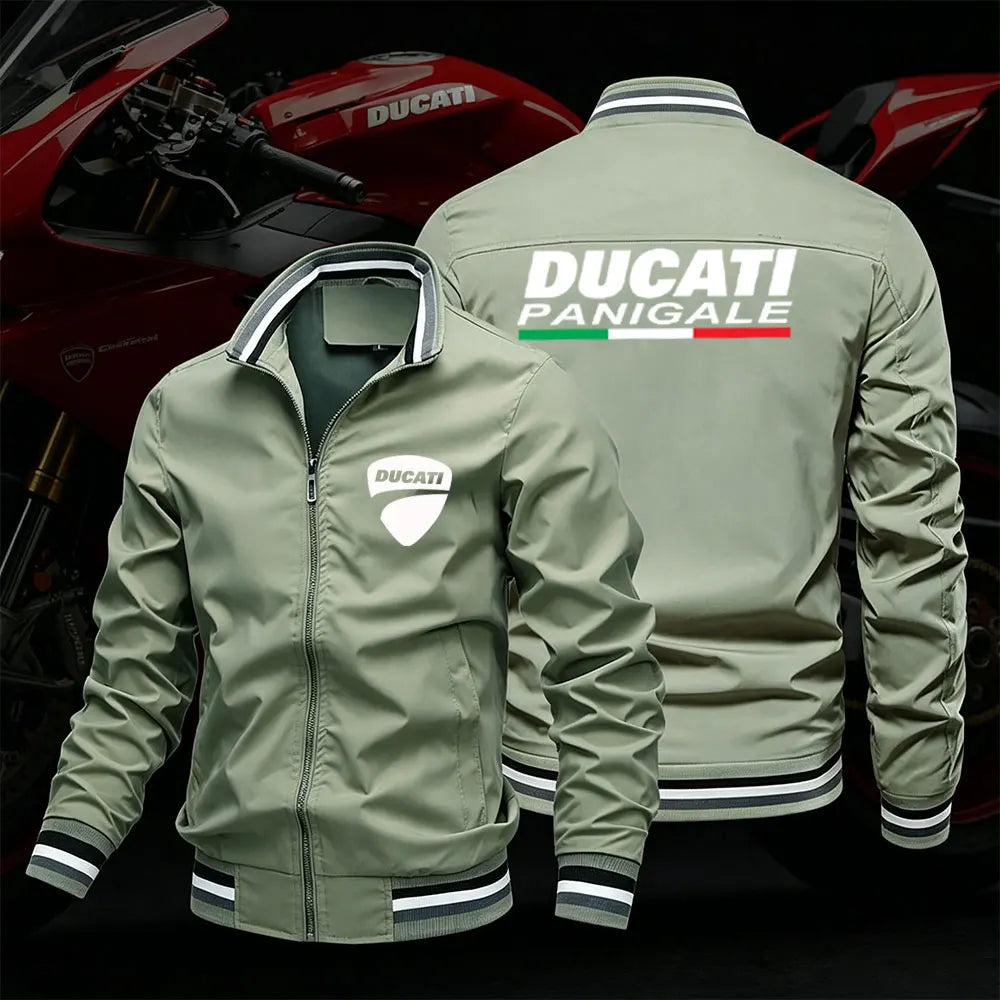 Ducati men's 2026 ultralight summer motorcycle jacket with sun protection, sporty design, lightweight fabric, and motorcycle riding features.