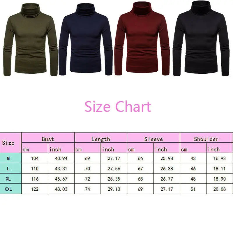 Blue men's Goocheer high neck casual thermal sweater with long sleeves, fitted style, perfect for cold weather.