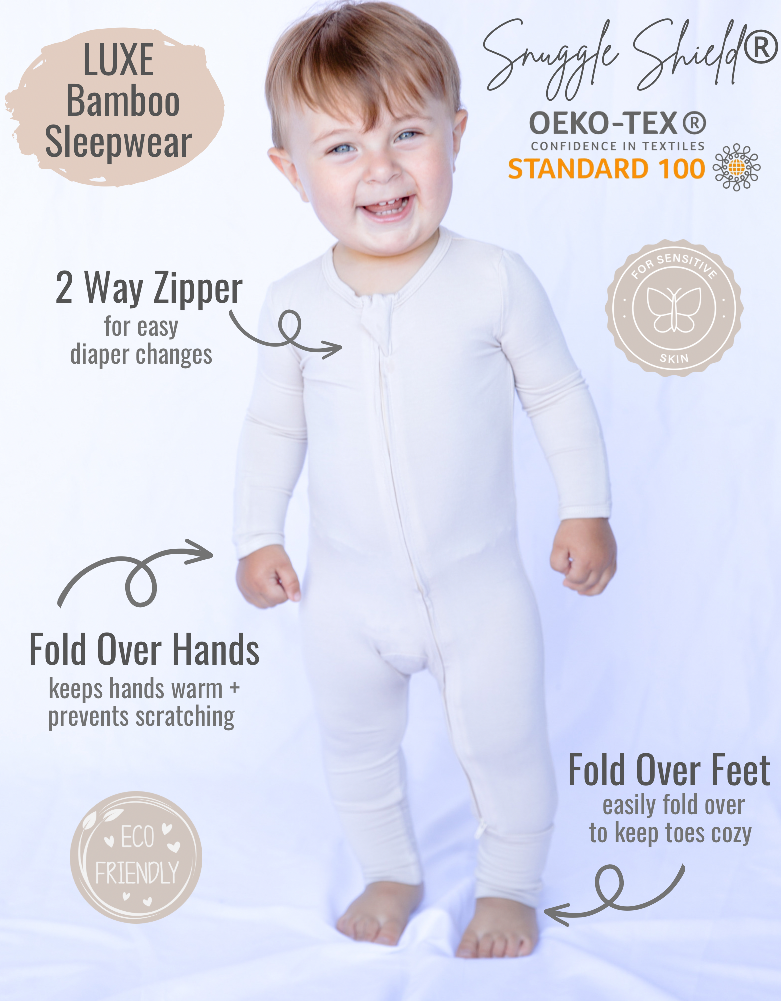 Romper Bambú sin Pies LUXE DC-Snuggle Shield - Suavidad para Bebé