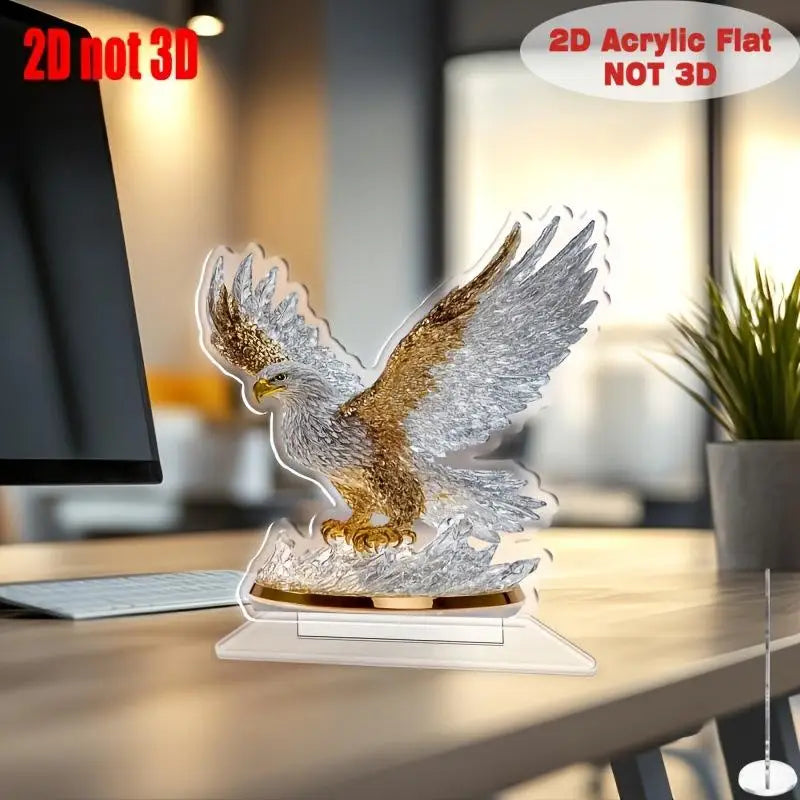 Jetting Águila Batiente 2D acrylic table decoration, modern eagle figurine for home decor.