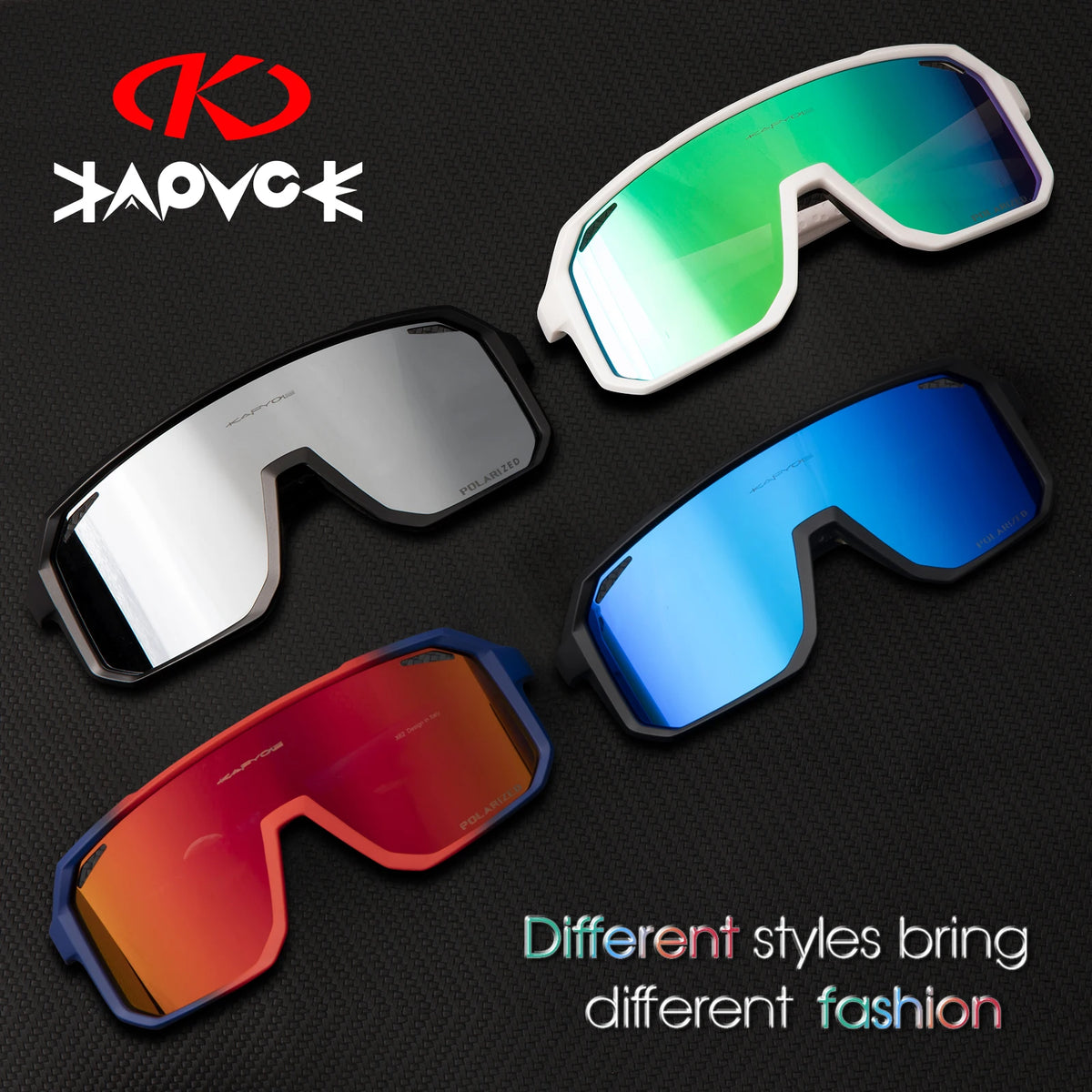 Kapvoe polarized cycling sunglasses for men with UV400 protection, MTB style, and prescription-friendly frame, ideal for sports and outdoor riding.