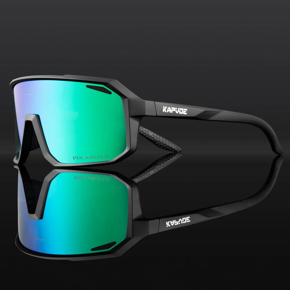 Kapvoe polarized sports cycling sunglasses for men with UV400 protection, MTB design, and prescription-compatible frame.