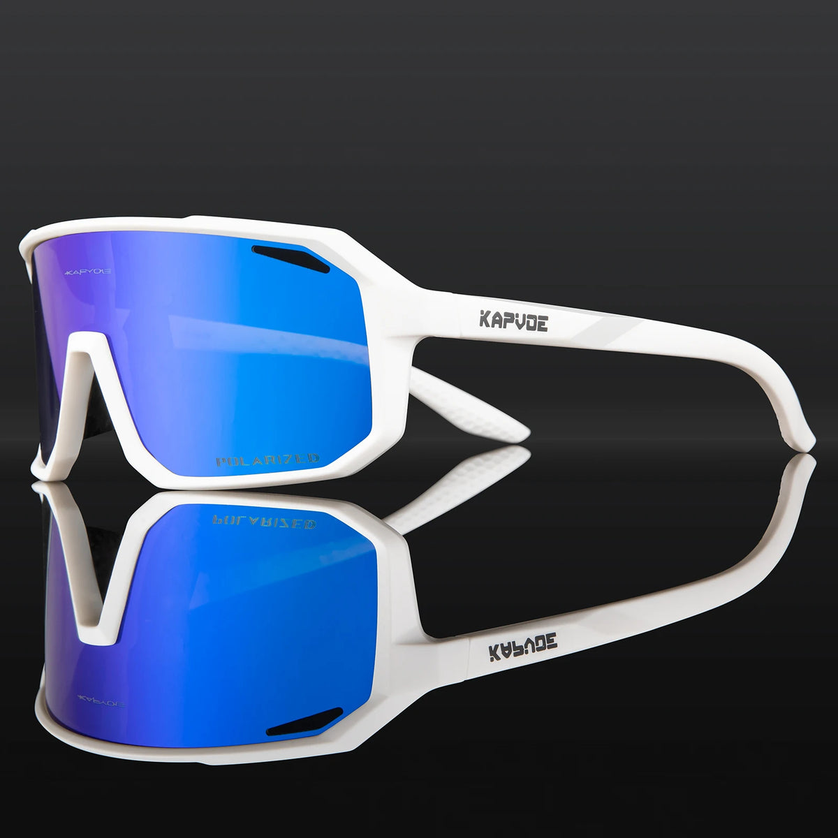 Kapvoe men's polarized cycling sunglasses with UV400 protection, MTB frame, and prescription lens for sports and outdoor biking.