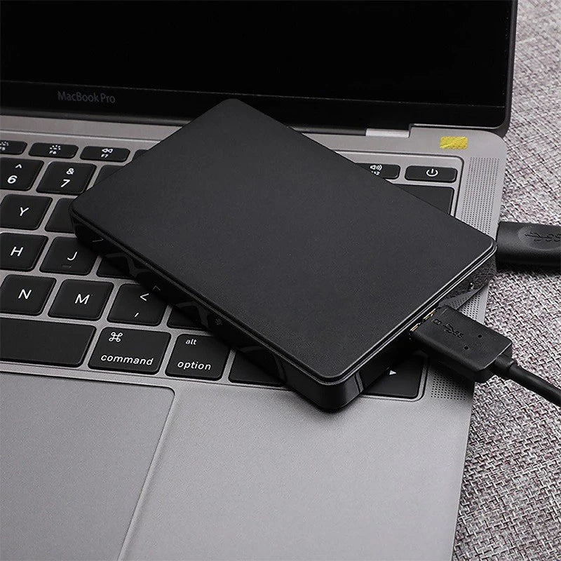 Kebidu 2.5" SATA SSD USB 3.0 external hard drive enclosure, high-speed 5Gbps, red color, compact electronic storage case.