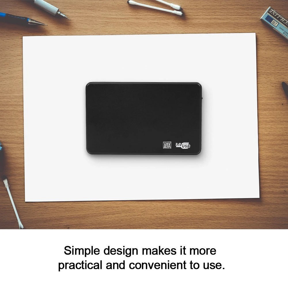 Kebidu 2.5" SATA SSD USB 3.0 external hard drive enclosure, high-speed storage case for SSDs and HDDs.
