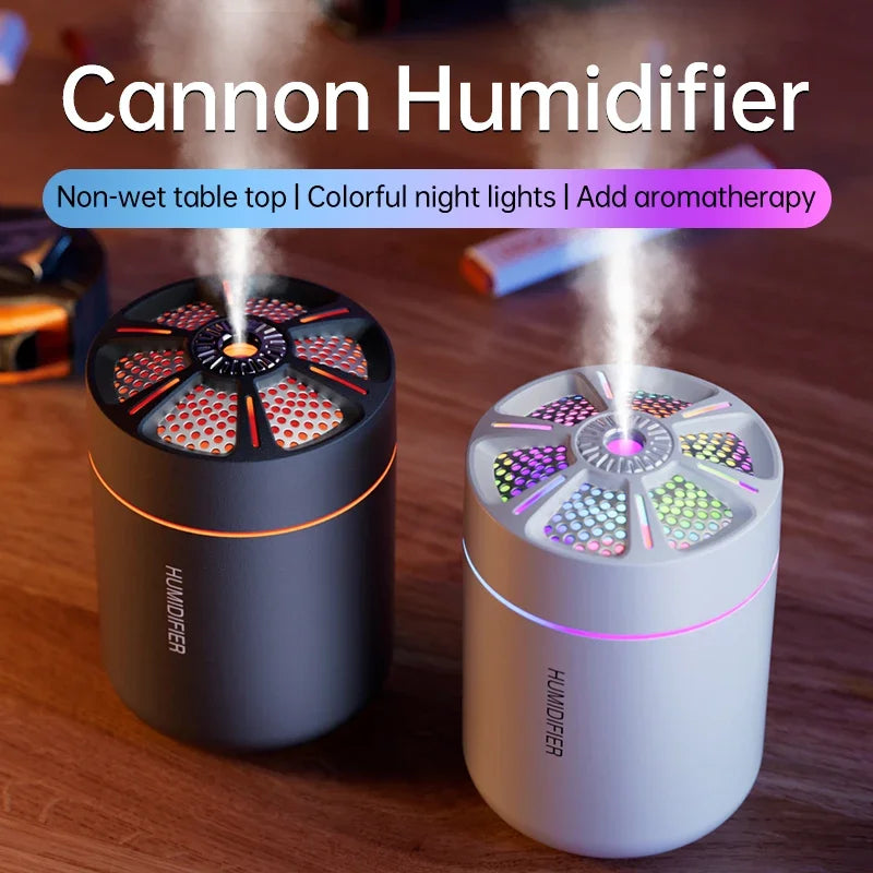 Kebidumei 180ml humidifier for home, black aromatherapy diffuser with LED lights, compact and powerful humidification device.
