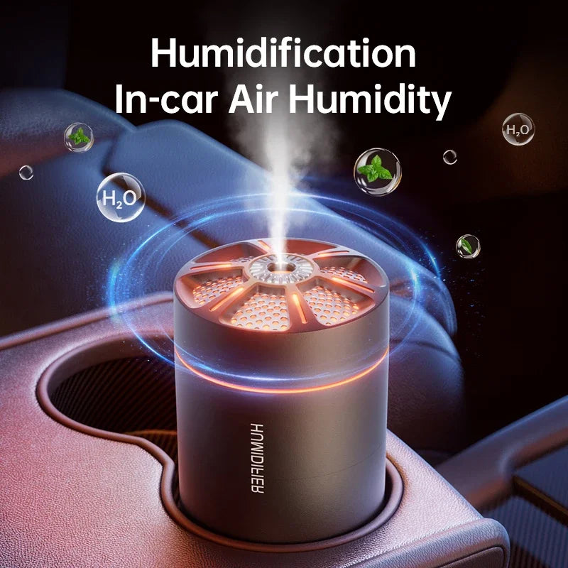 Kebidumei 180ml humidifier for home, black aromatherapy diffuser with LED lights, compact and powerful humidification device.