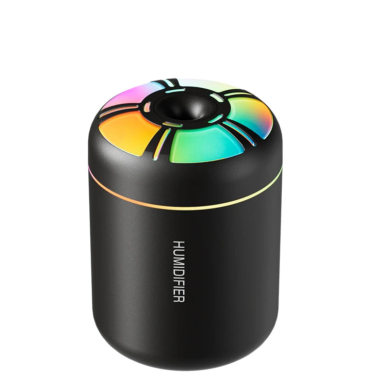 Kebidumei 180ml humidifier for home, black aromatherapy diffuser with LED light, compact and powerful humidification device.