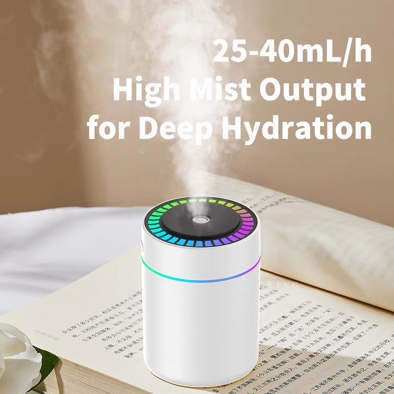 Kebidumei 180ml humidifier for home, black aromatherapy diffuser with LED lights, compact and powerful humidification device.