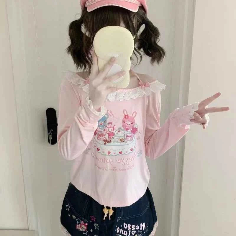Kawaii Japanese Y2K aesthetic t-shirt by Koedse Sert, oversized cotton-polyester top with colorful, trendy design.