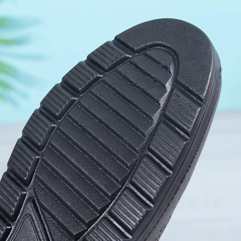 LEDP men's khaki summer loafers with breathable mesh, casual lightweight moccasins in size 47, ideal for warm weather.