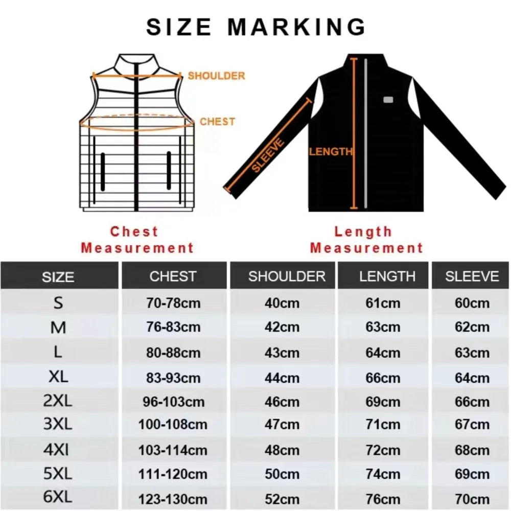 Black LEOSOXS heated jacket for men and women with 21-zone thermal heating, USB-powered, outdoor winter outerwear.