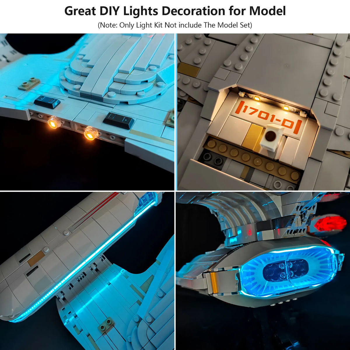 LYBMTWF LED lighting kit with remote control and touch panel for model accessories, featuring adjustable brightness and color options.