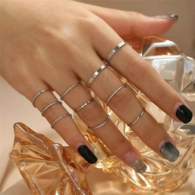 Modyle Bohemian jewelry set with 18K gold rings featuring circon stones, perfect for women's wedding gift.