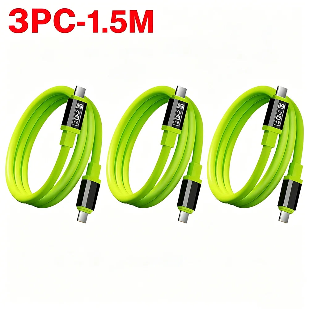 Three NNBILI USB C cables, 2m long, compatible with iPhone, Samsung, Xiaomi, supporting 240W fast charging, black and gray design.