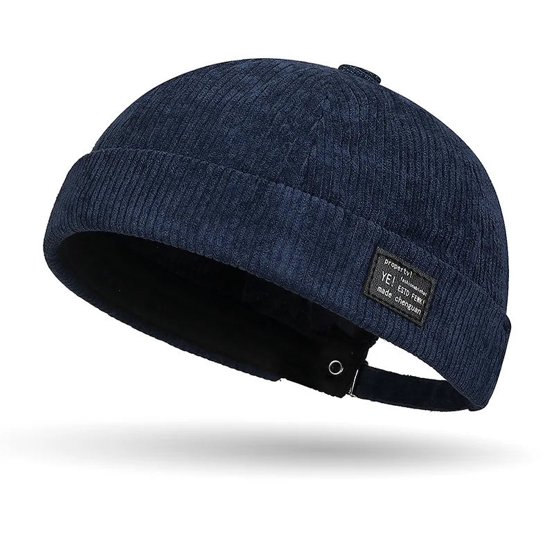 Unisex tan fleece hat with colorful stripe pattern, perfect for autumn and winter, from Qiankase's warm hat collection.