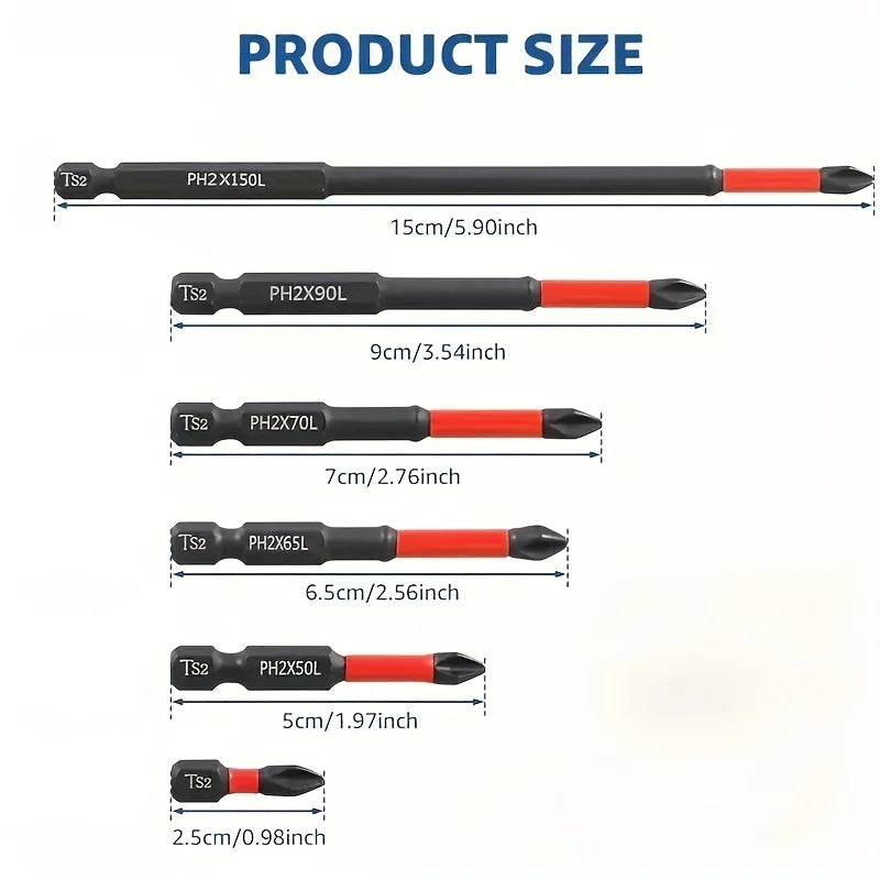 Rafford magnetic anti-slip drill bit set with 3, 6, and 12 pieces, featuring sturdy metal construction for easy drilling tasks.
