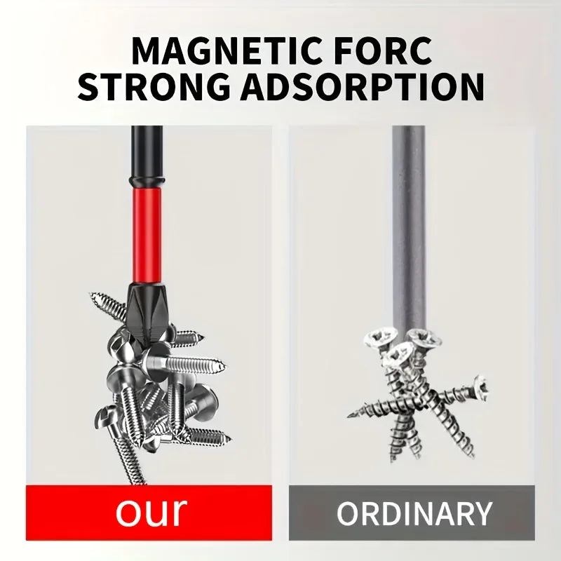 Set of Rafford magnetic, anti-slip drill bits in 3, 6, and 12-piece sets, designed for precise screwdriving and drilling tasks.