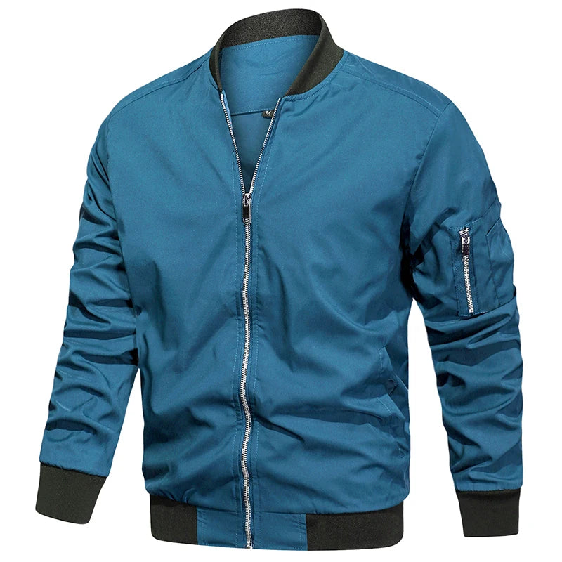 ReFire Gear men's khaki bomber jacket, lightweight and modern, suitable for spring and autumn, casual outerwear for men.