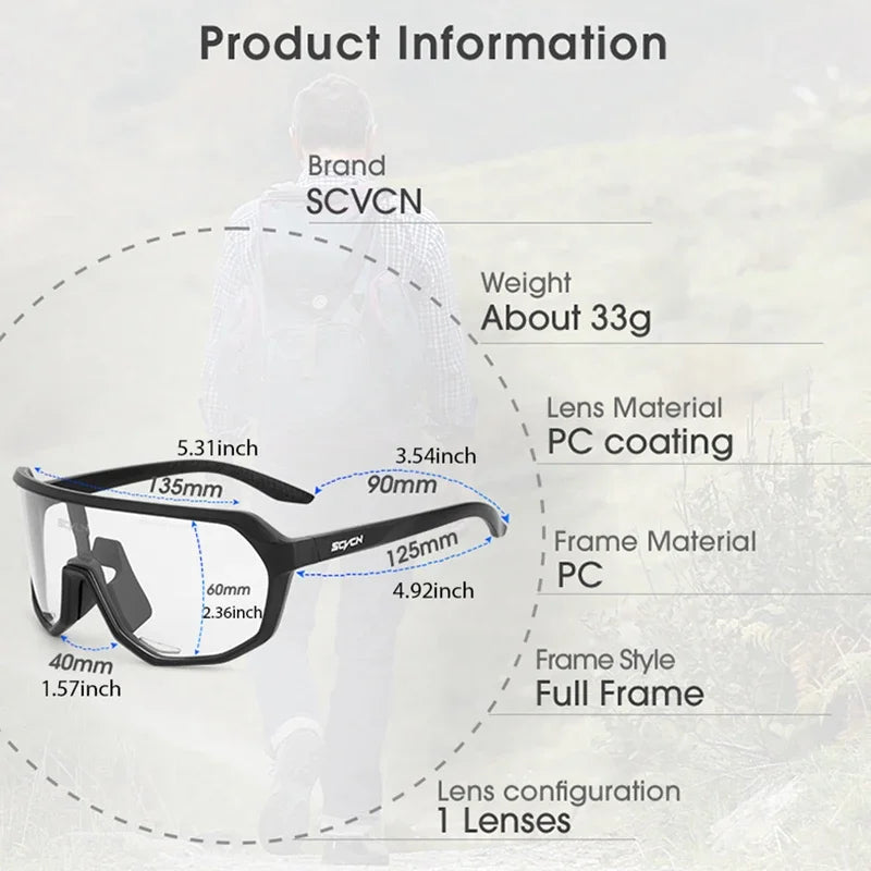 SCVCN polarized UV400 sports sunglasses for cycling and outdoor activities, featuring sleek design and durable frames.