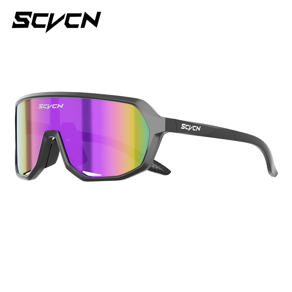 SCVCN polarized UV400 sport and cycling sunglasses with sleek frame, designed for active outdoor use and sun protection.