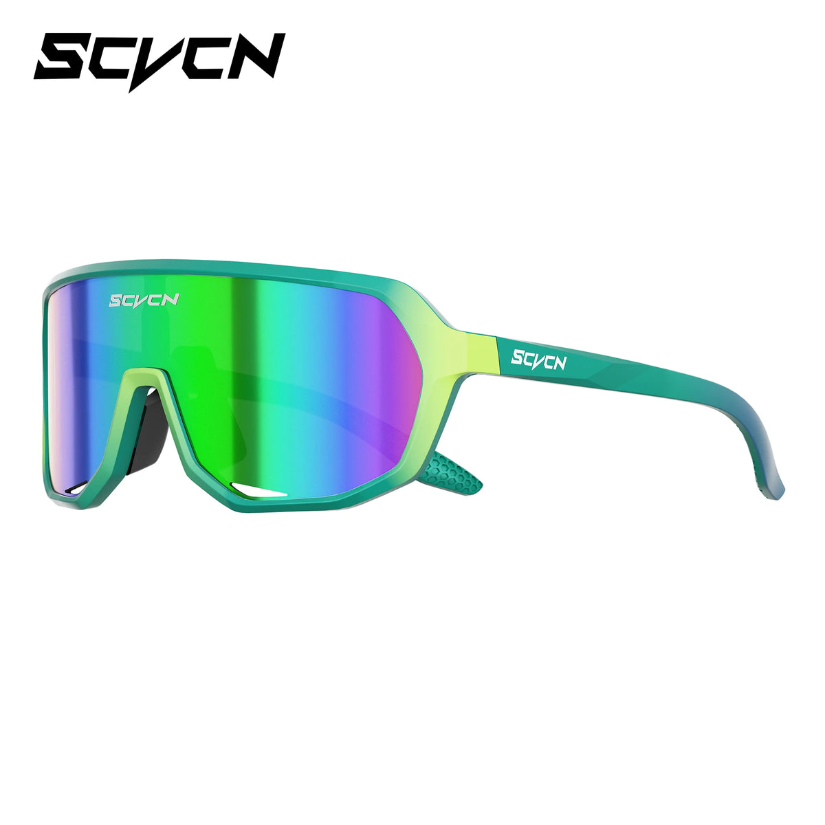 SCVCN polarized UV400 sports sunglasses for cycling and sports, featuring sleek design and adjustable temples.