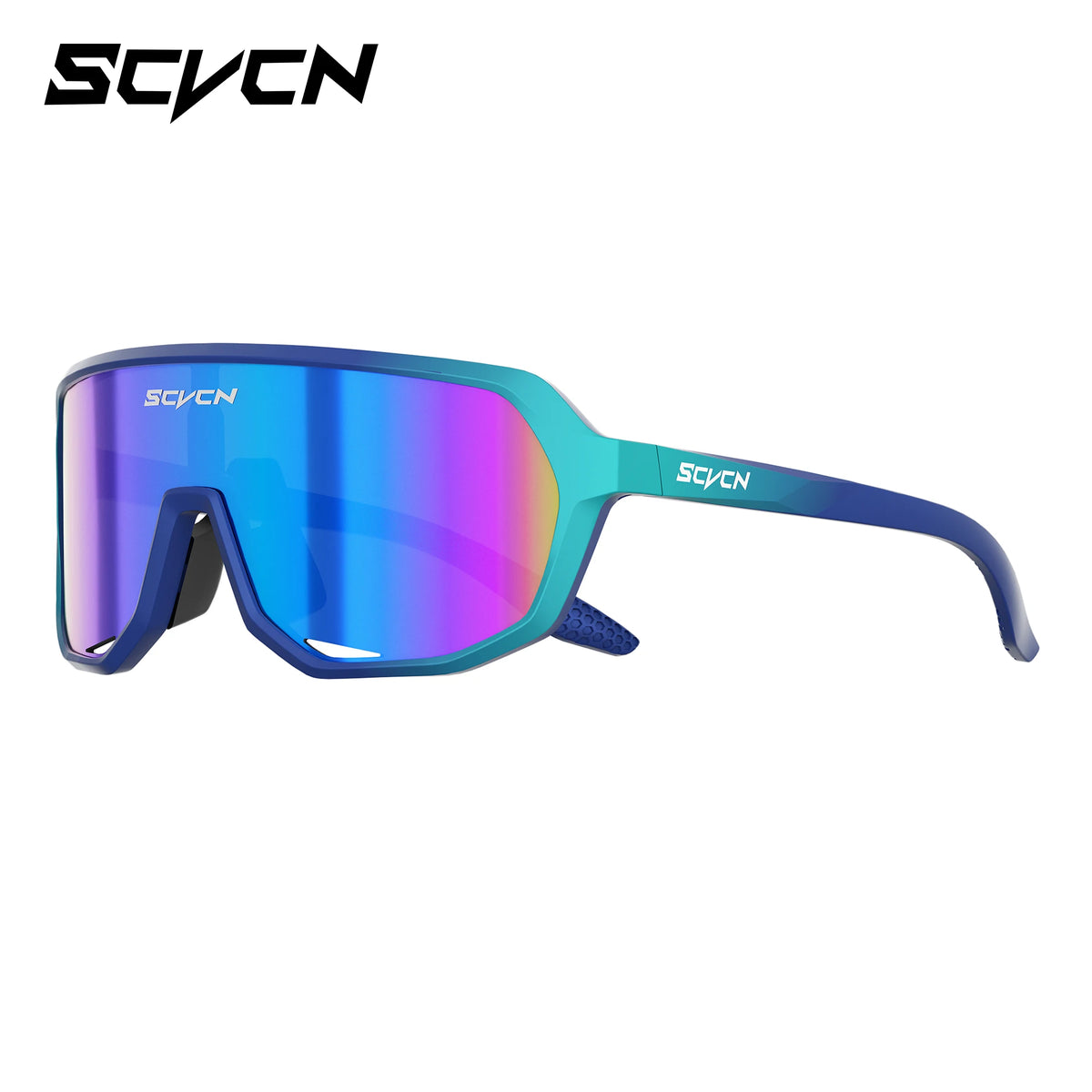 SCVCN polarized UV400 sport sunglasses for cycling and sports, with black frame and tinted lenses, no case included.
