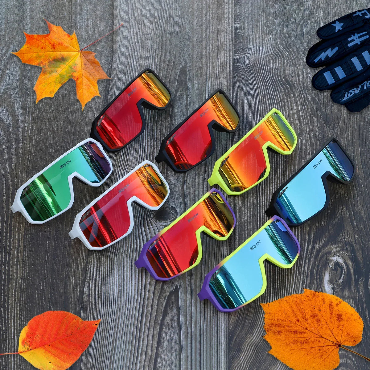 SCVCN UV400 cycling sunglasses for men and women, sporty design, suitable for driving and outdoor sports.