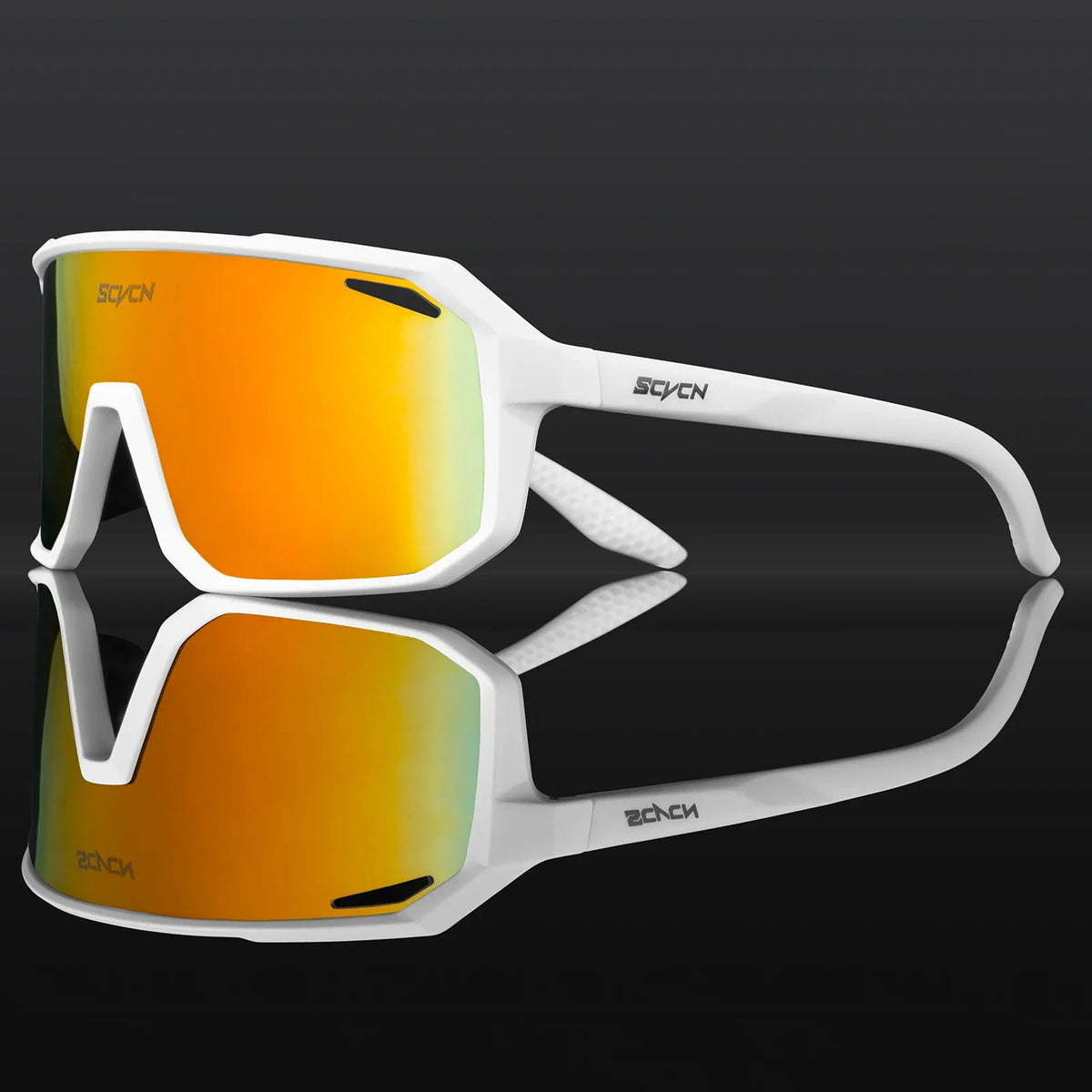 SCVCN photochromic cycling sunglasses for men and women with UV400 protection, sporty and lightweight for active outdoor riding.