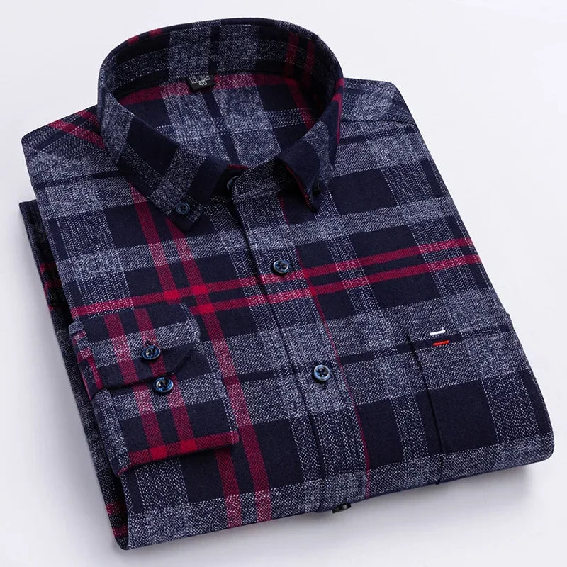 ShirtPlus men's 7XL long sleeve casual shirt in cotton, fitted style, suitable for large sizes, shown in beige with collar.