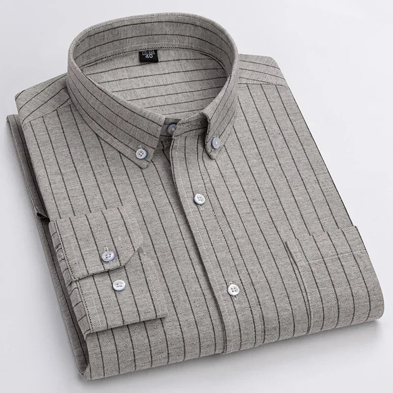 Long sleeve men's casual shirt by ShirtPlus, 7XL size, fitted cotton design, suitable for plus-size men.