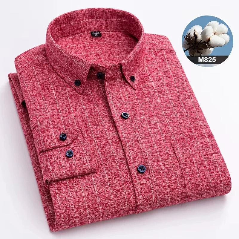 Long-sleeve men's casual shirt by ShirtPlus in 7XL, made of cotton, fitted style, large size, white color with label visible.